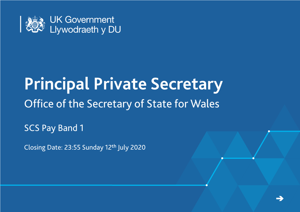Principal Private Secretary Office of the Secretary of State for Wales