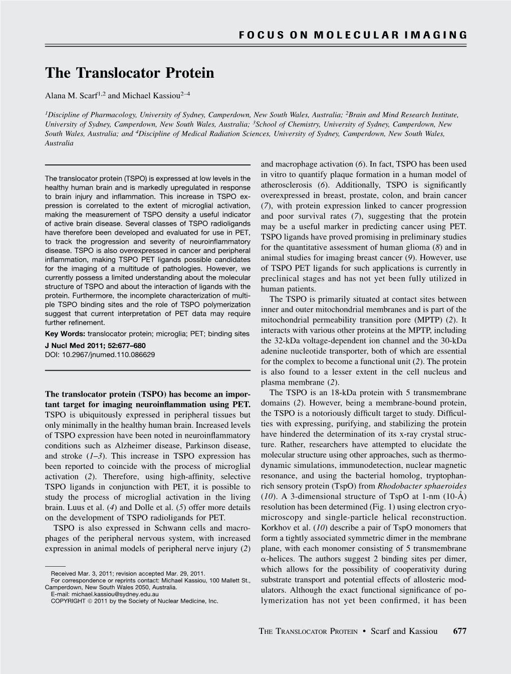 The Translocator Protein