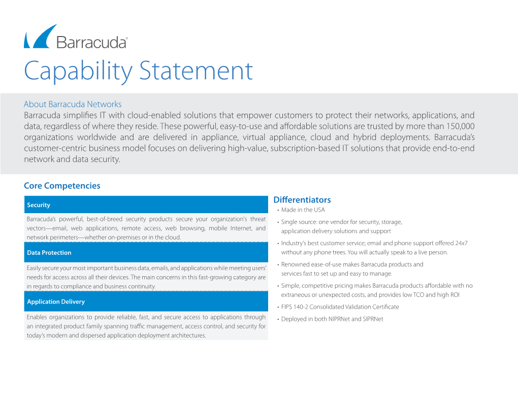 Capability Statement