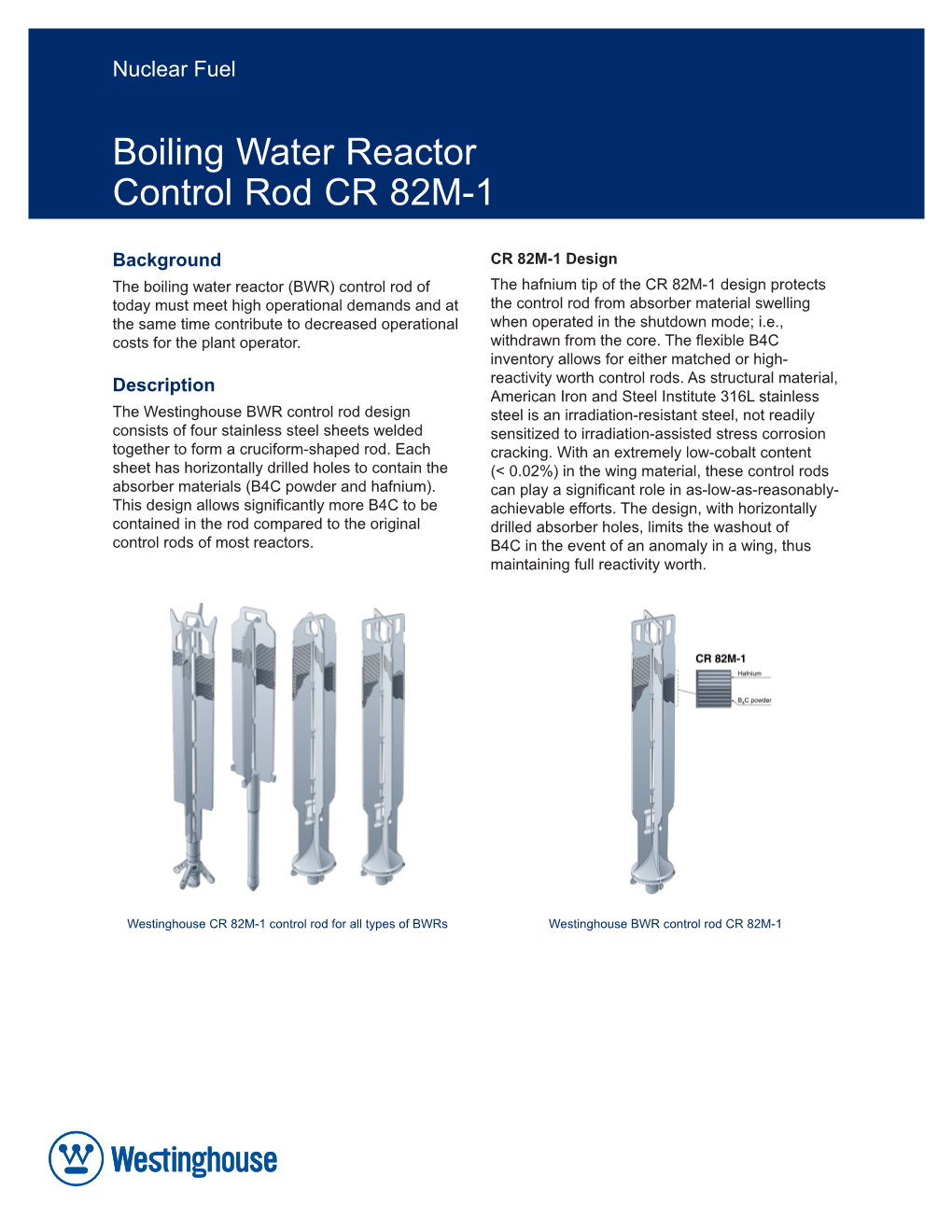 Boiling Water Reactor Control Rod CR 82M-1