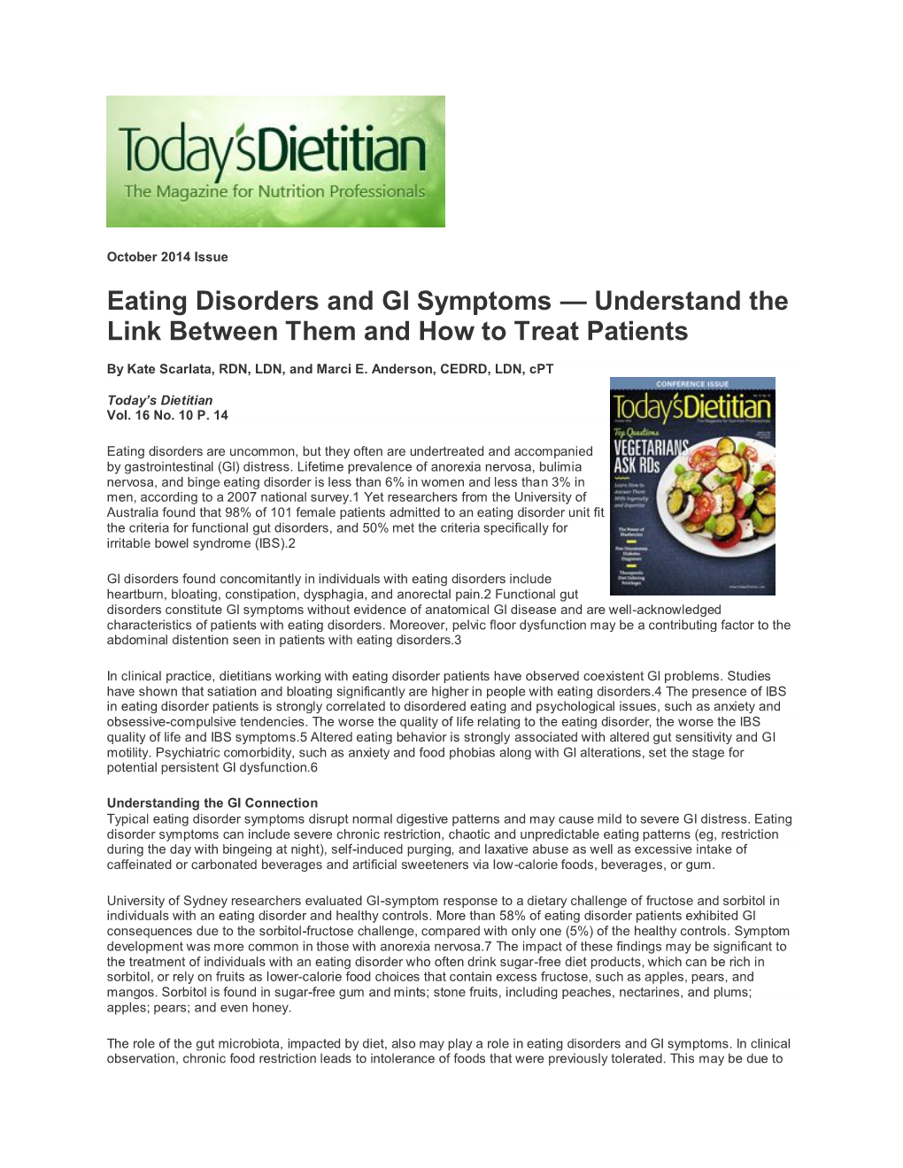 Eating Disorders and GI Symptoms — Understand the Link Between Them and How to Treat Patients