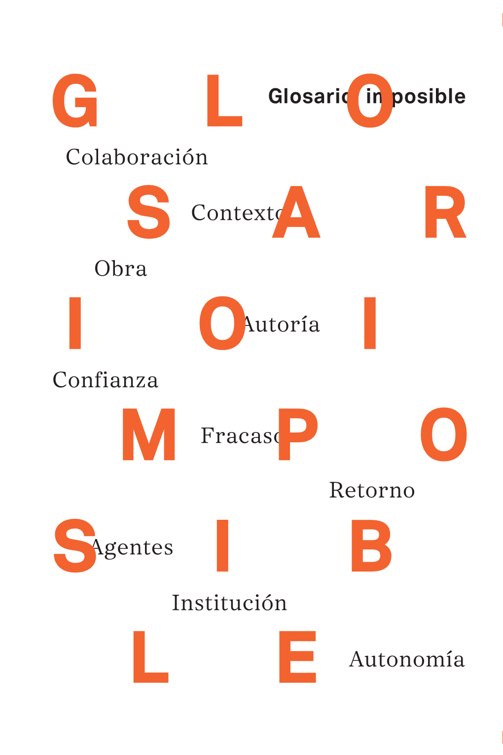 Glosario Imposible Se Publica En El Marco CAPP (Collaborative Arts Partnership Programme, 2014-2018)