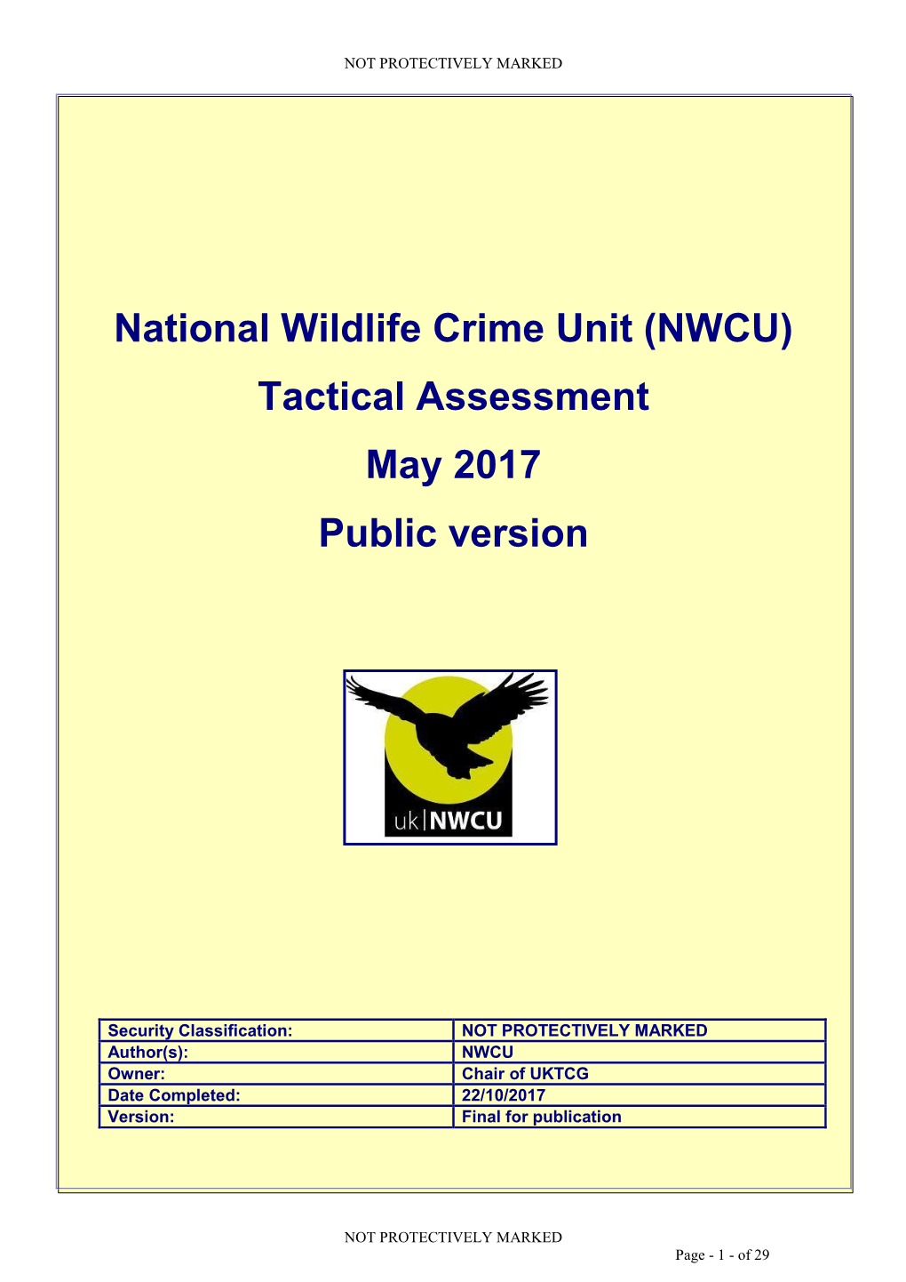 (NWCU) Tactical Assessment May 2017 Public Version