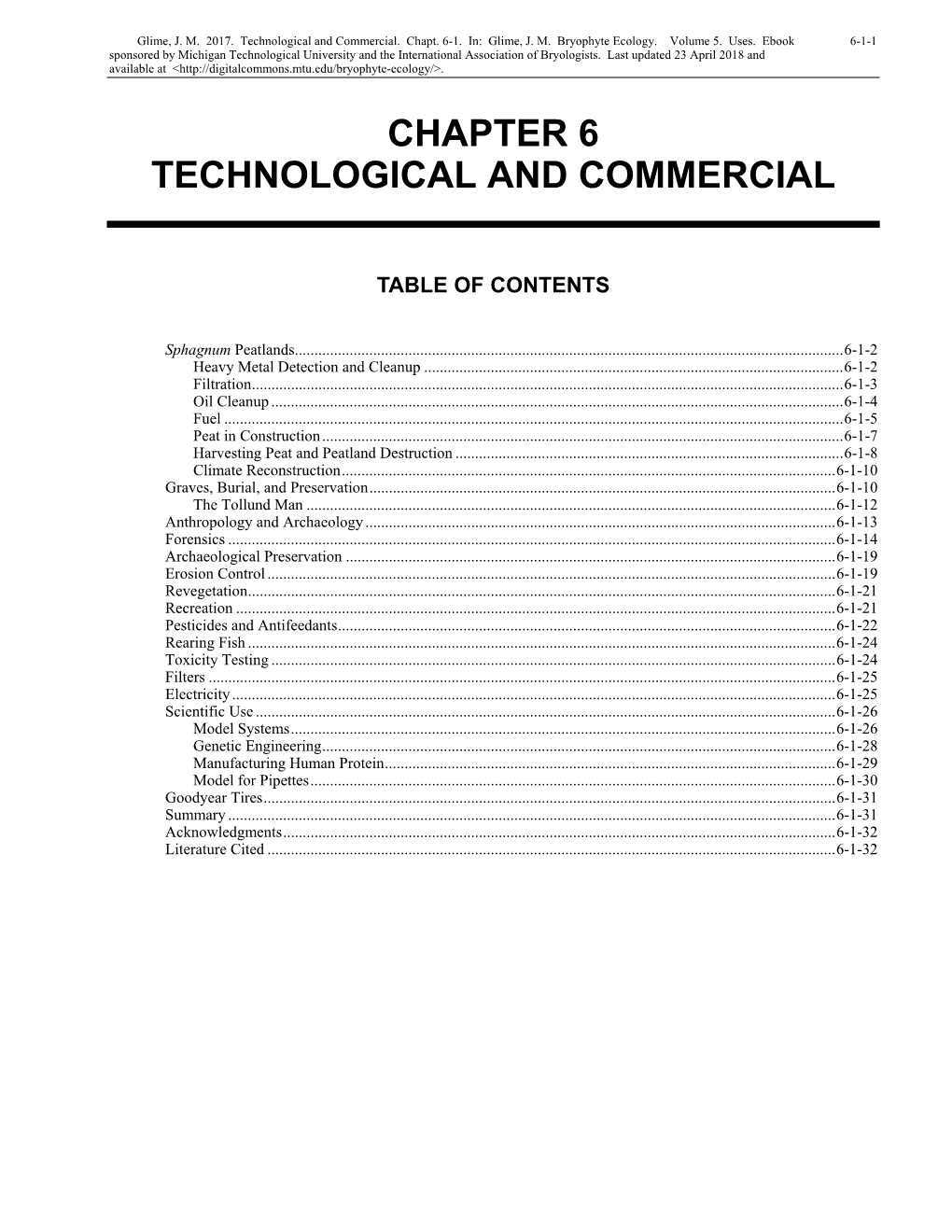 Volume 5, Chapter 6: Technological and Commercial