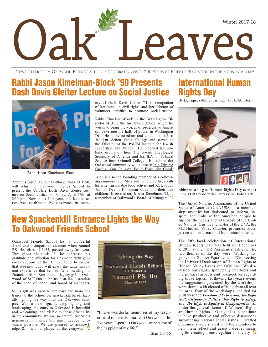 Oak Leaves Winter 2017-2018