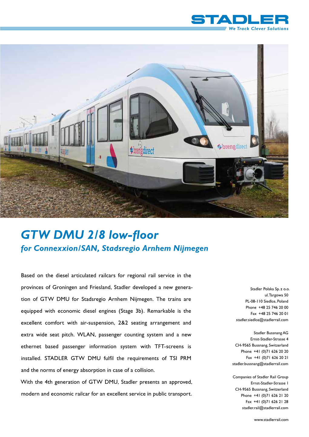 GTW DMU 2/8 Low-Floor for Connexxion/SAN, Stadsregio Arnhem Nijmegen