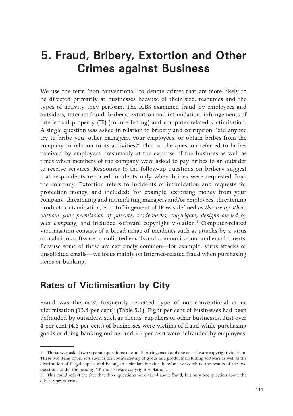 5. Fraud, Bribery, Extortion and Other Crimes Against Business