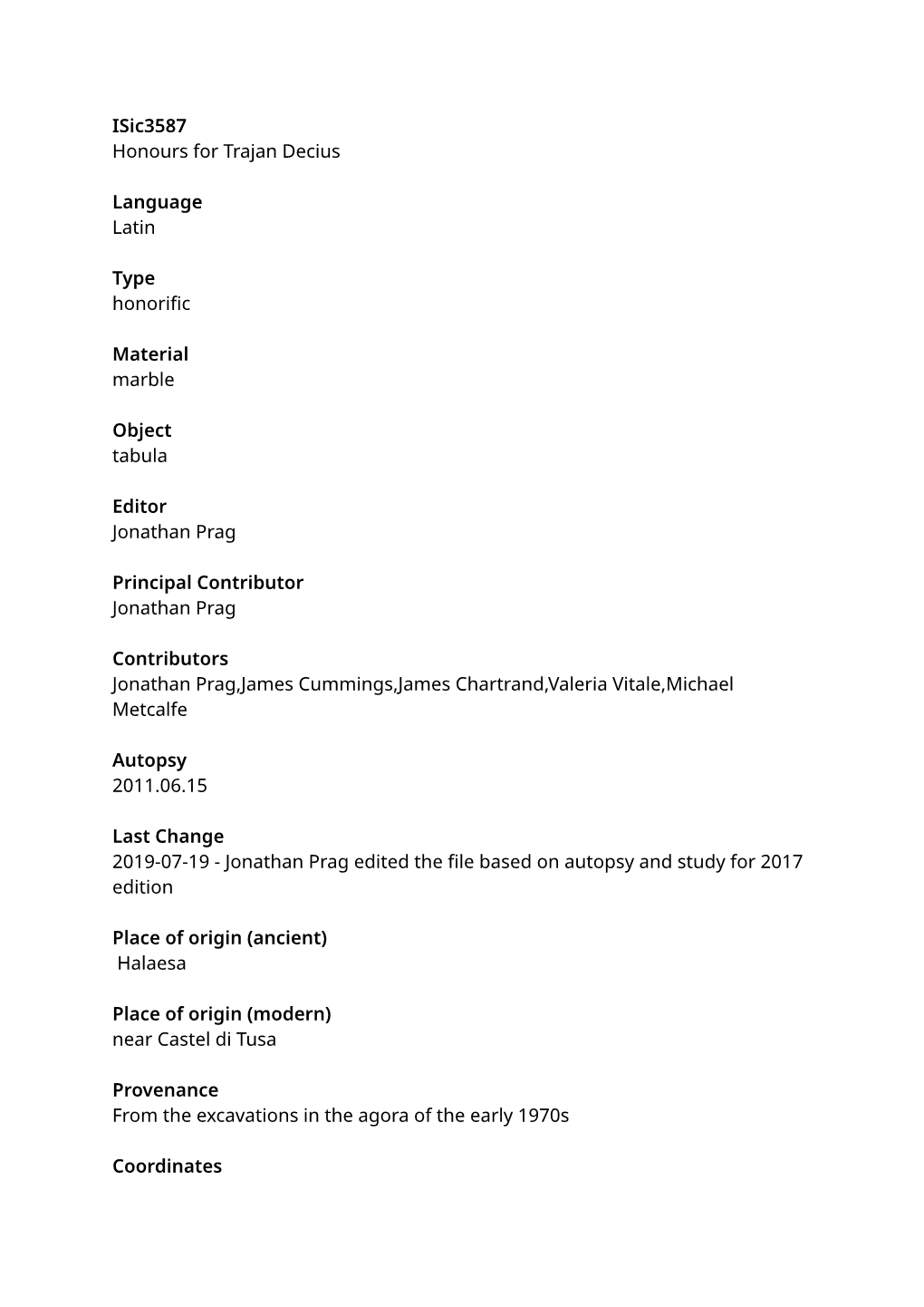 Isic3587 Honours for Trajan Decius Language Latin Type Honorific