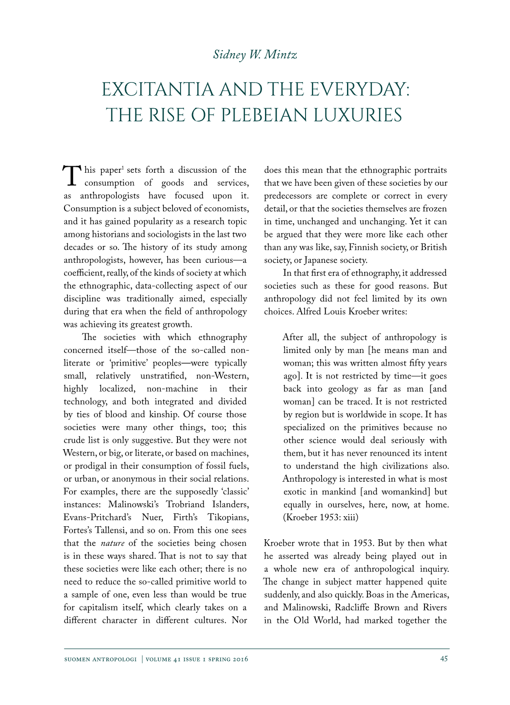 Excitantia and the Everyday: the Rise of Plebeian Luxuries