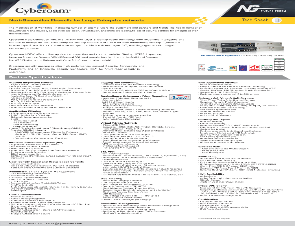 Cyberoam NGFW Techsheet