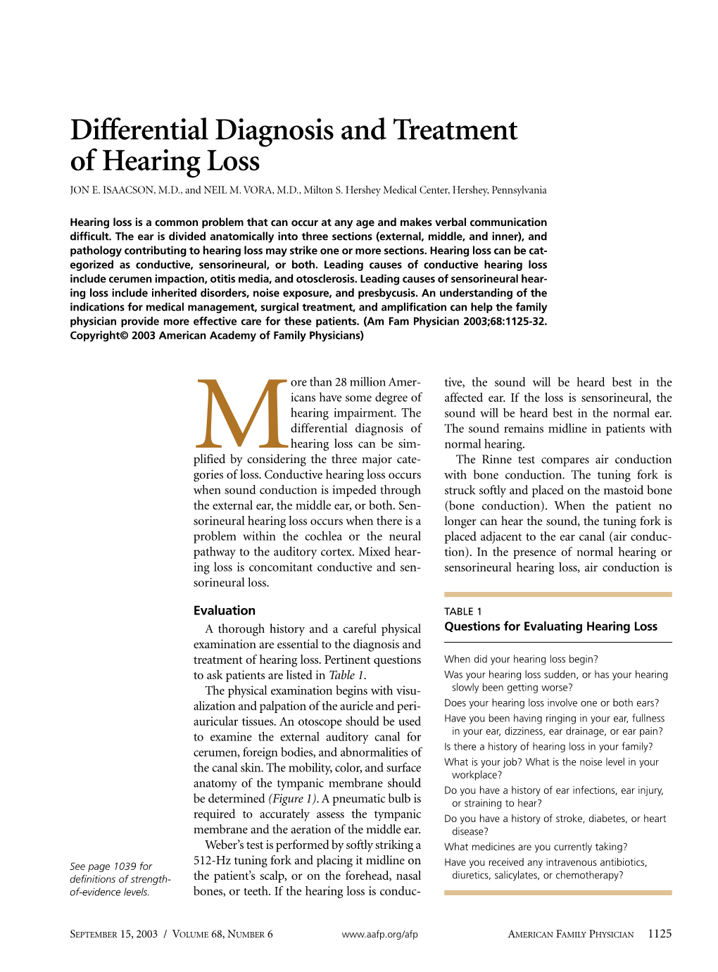 Differential Diagnosis and Treatment of Hearing Loss JON E