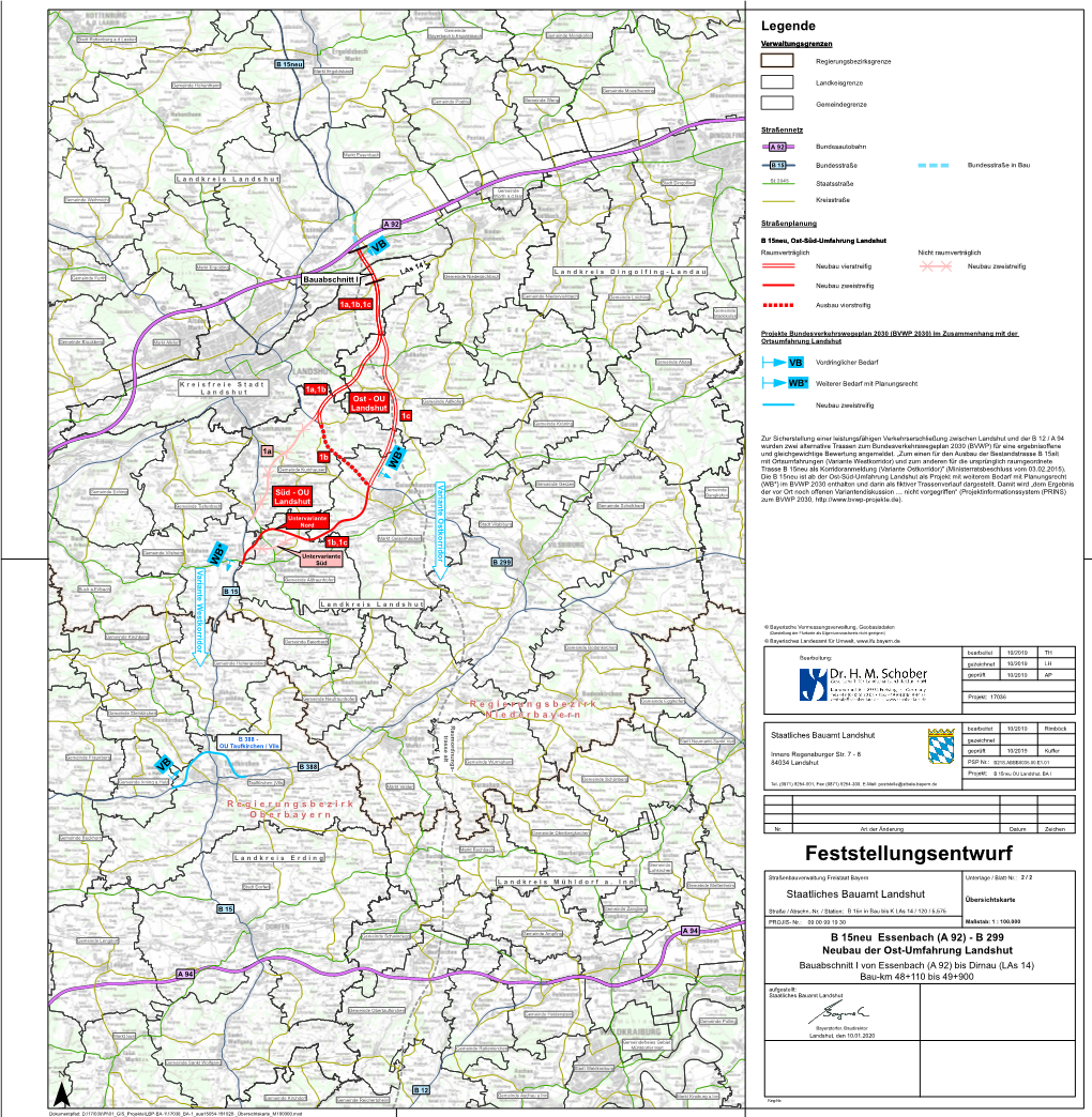 Feststellungsentwurf Gemeinde Lohkirchen Straßenbauverwaltung Freistaat Bayern Unterlage / Blatt-Nr.: 2 / 2 Landkreis Mühldorf A