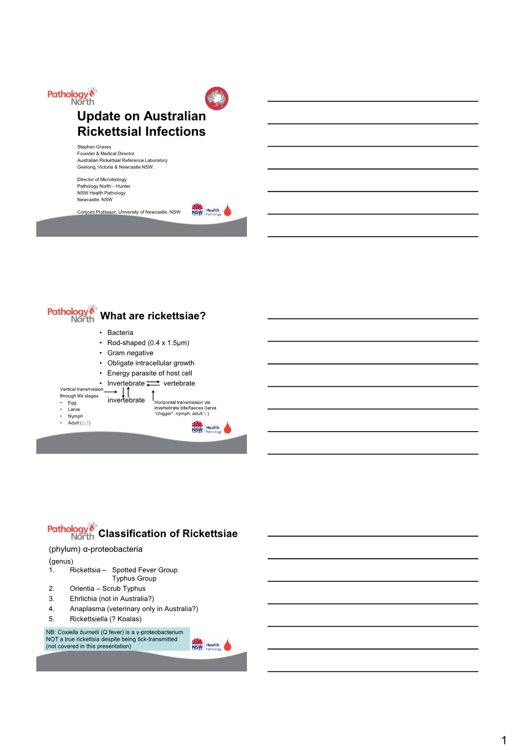 Update on Australian Rickettsial Infections