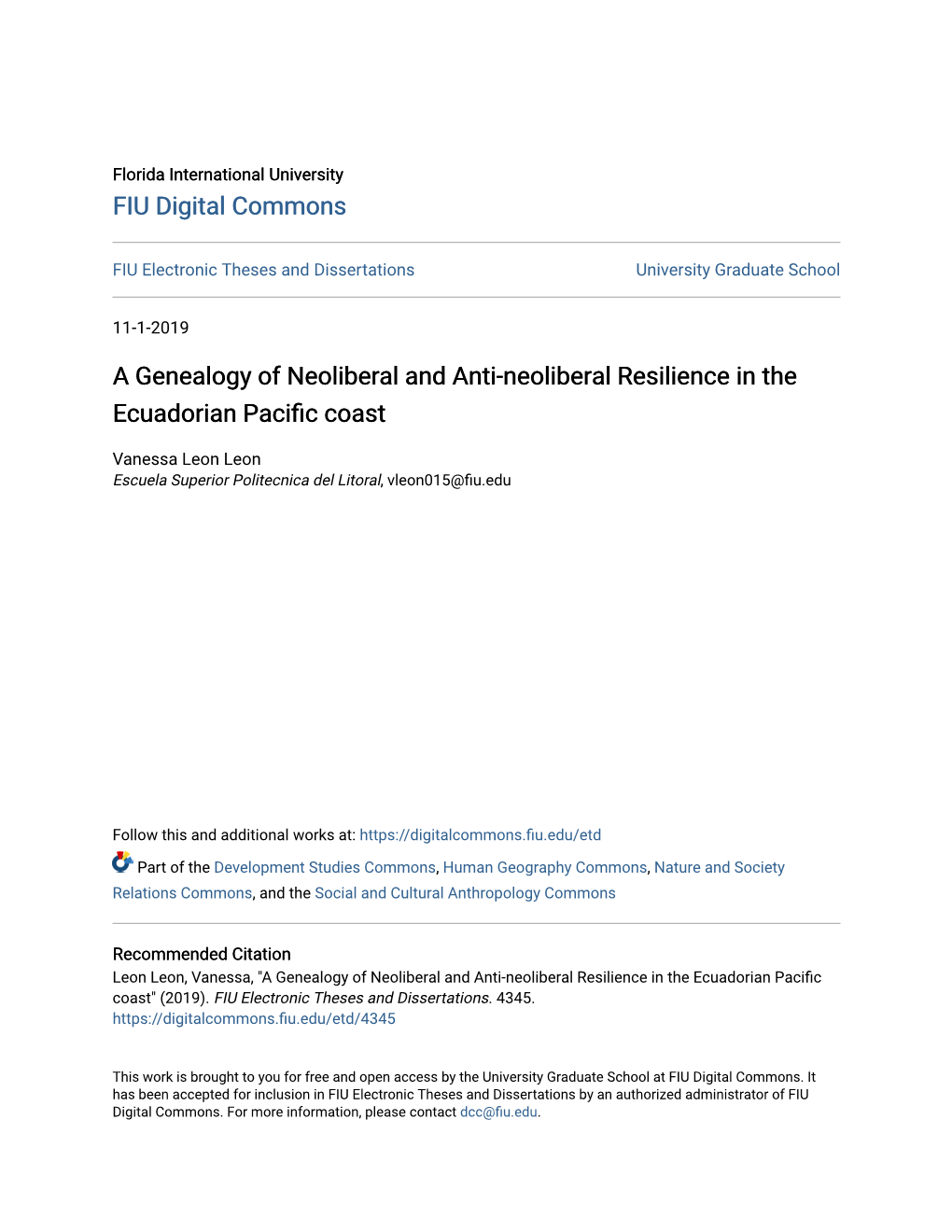 A Genealogy of Neoliberal and Anti-Neoliberal Resilience in the Ecuadorian Pacific Coast