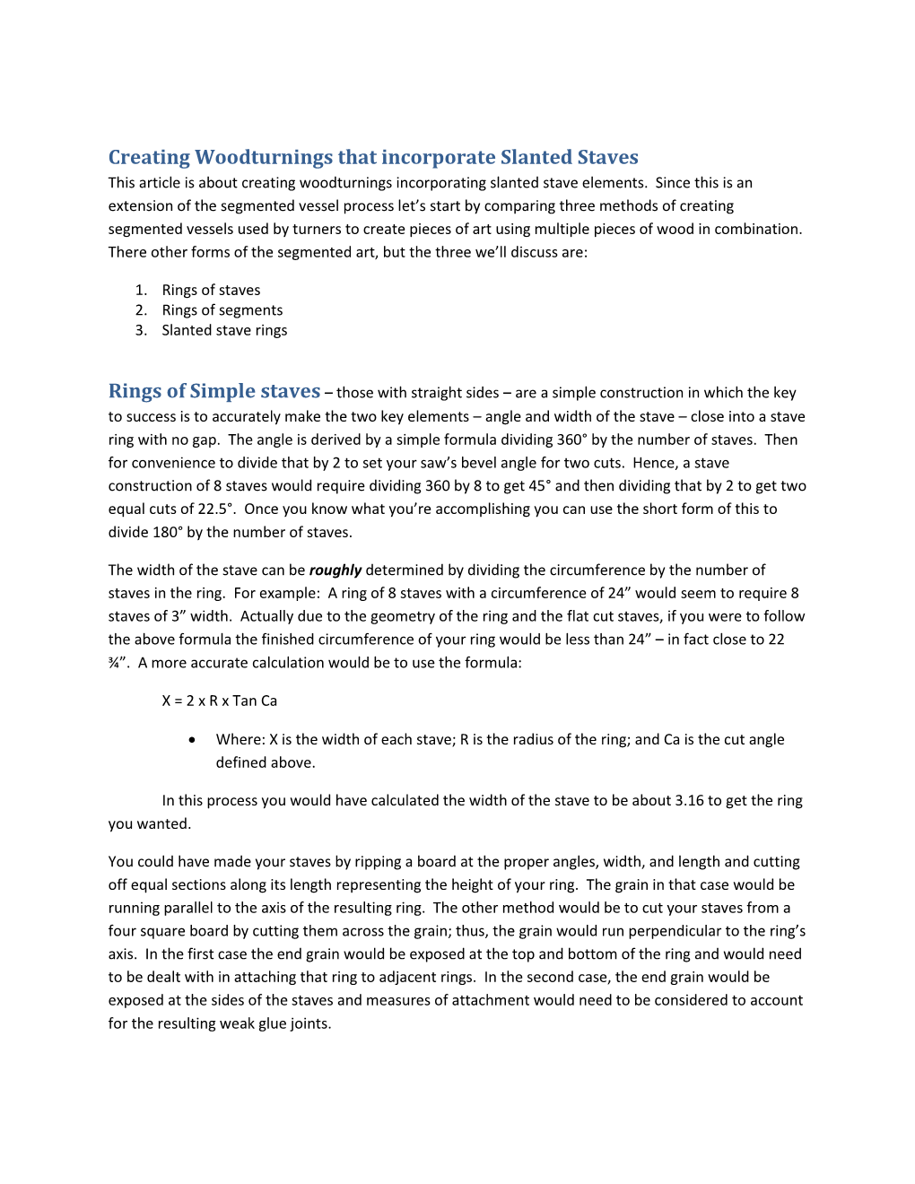 Creating Woodturnings That Incorporate Slanted Staves This Article Is About Creating Woodturnings Incorporating Slanted Stave Elements