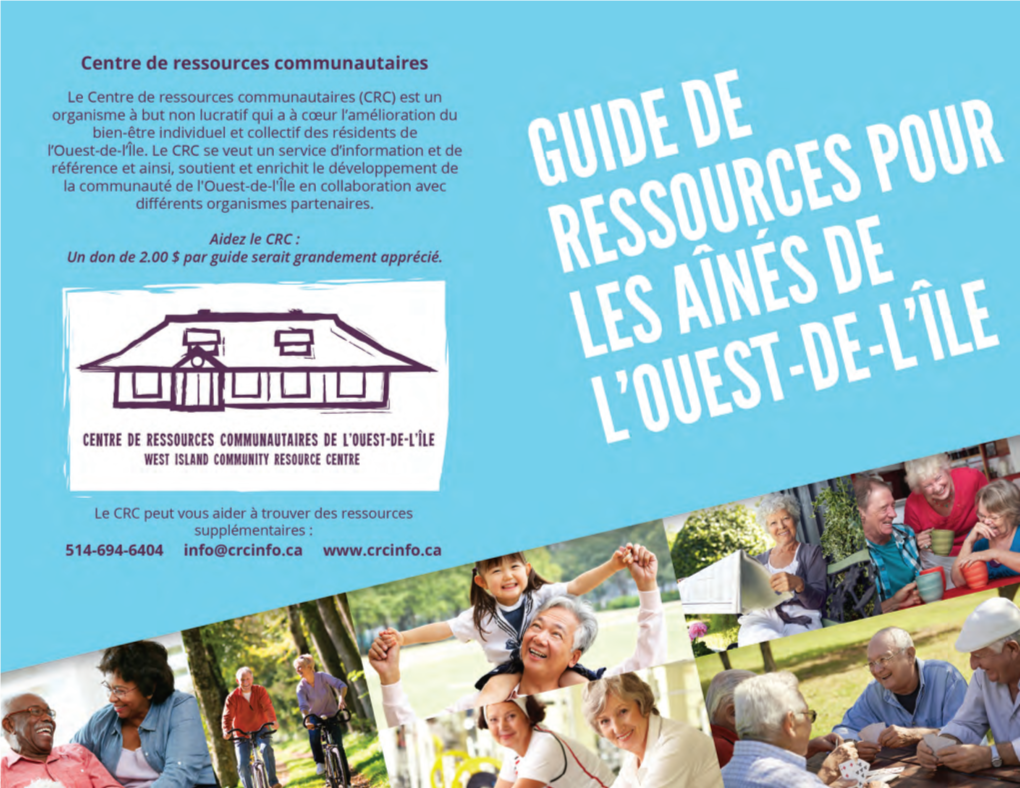 Guide Des Ressources Pour Les Aînés De L'ouest-De-L'île