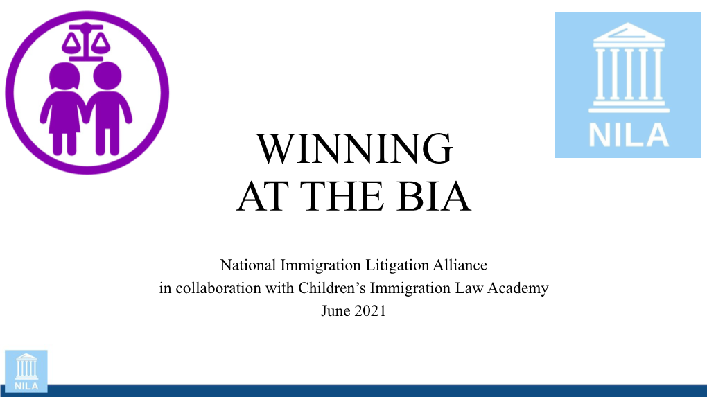 Winning at the BIA Presentation Slides