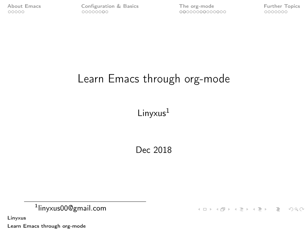 Learn Emacs Through Org-Mode