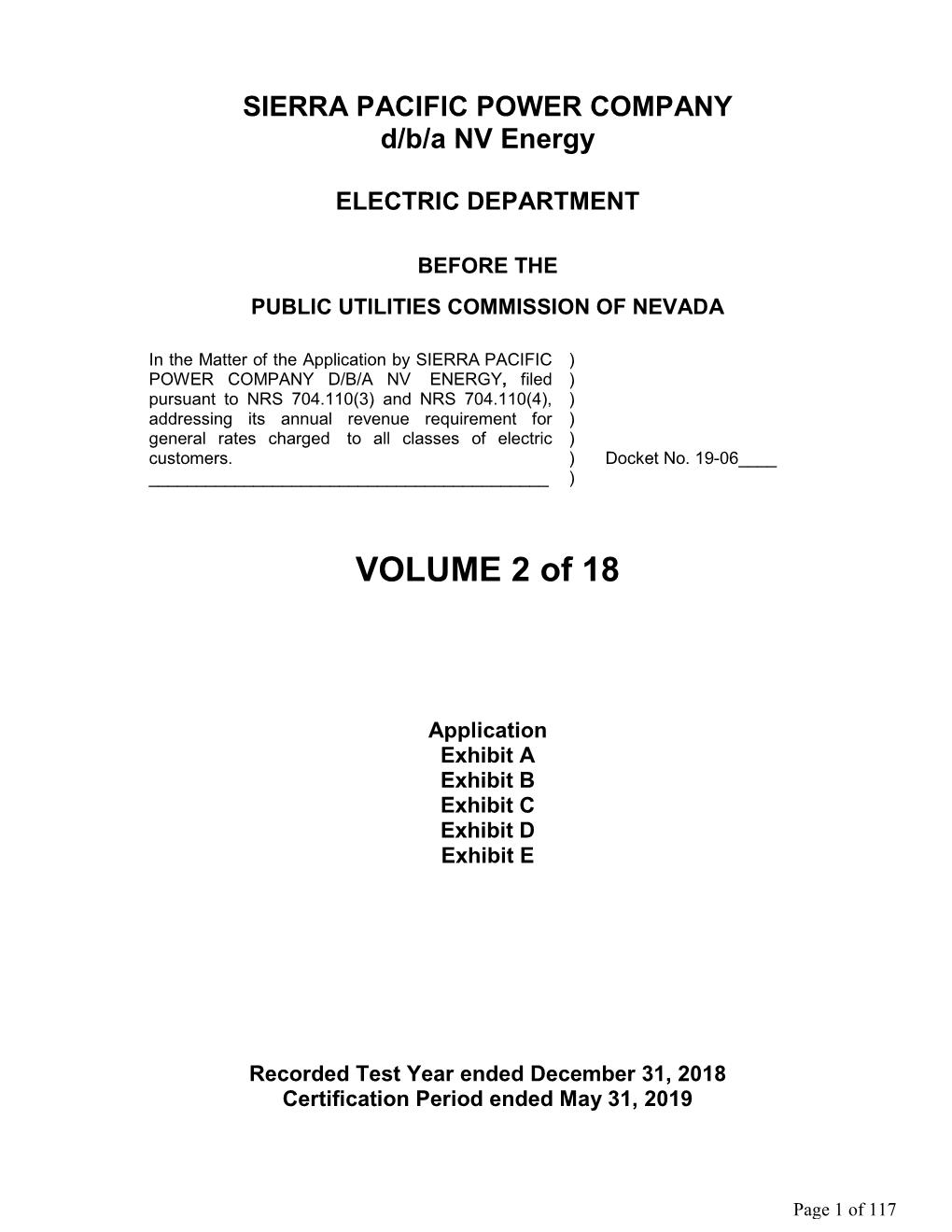 (SPPC) 2019 Electric General Rate Case Volume 2