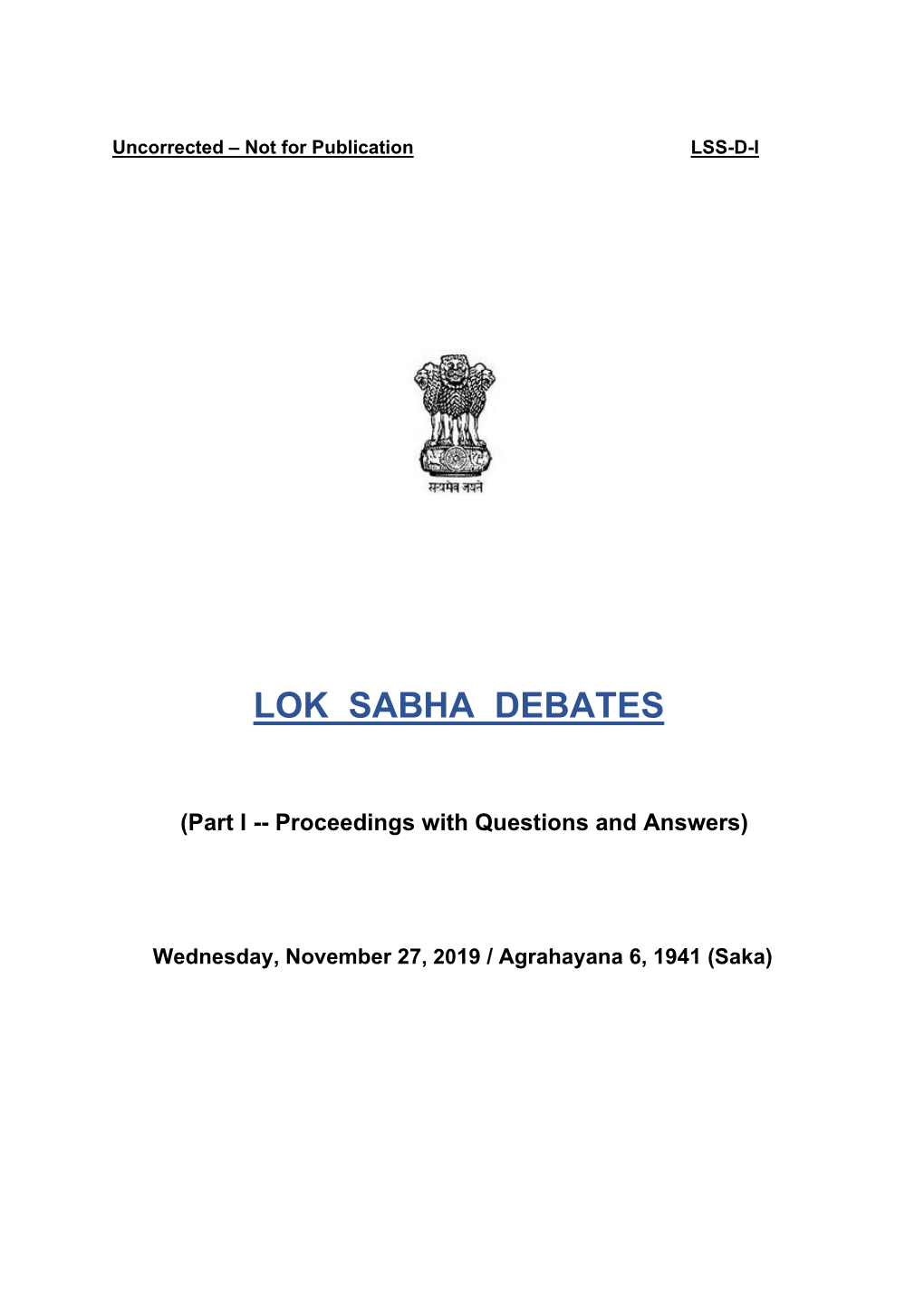 Lok Sabha Debates