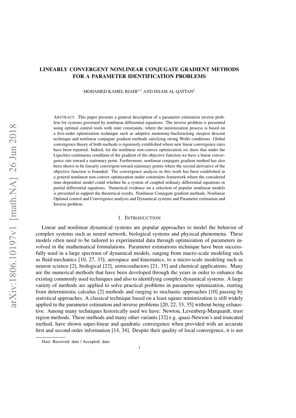 Arxiv:1806.10197V1 [Math.NA] 26 Jun 2018 Tive