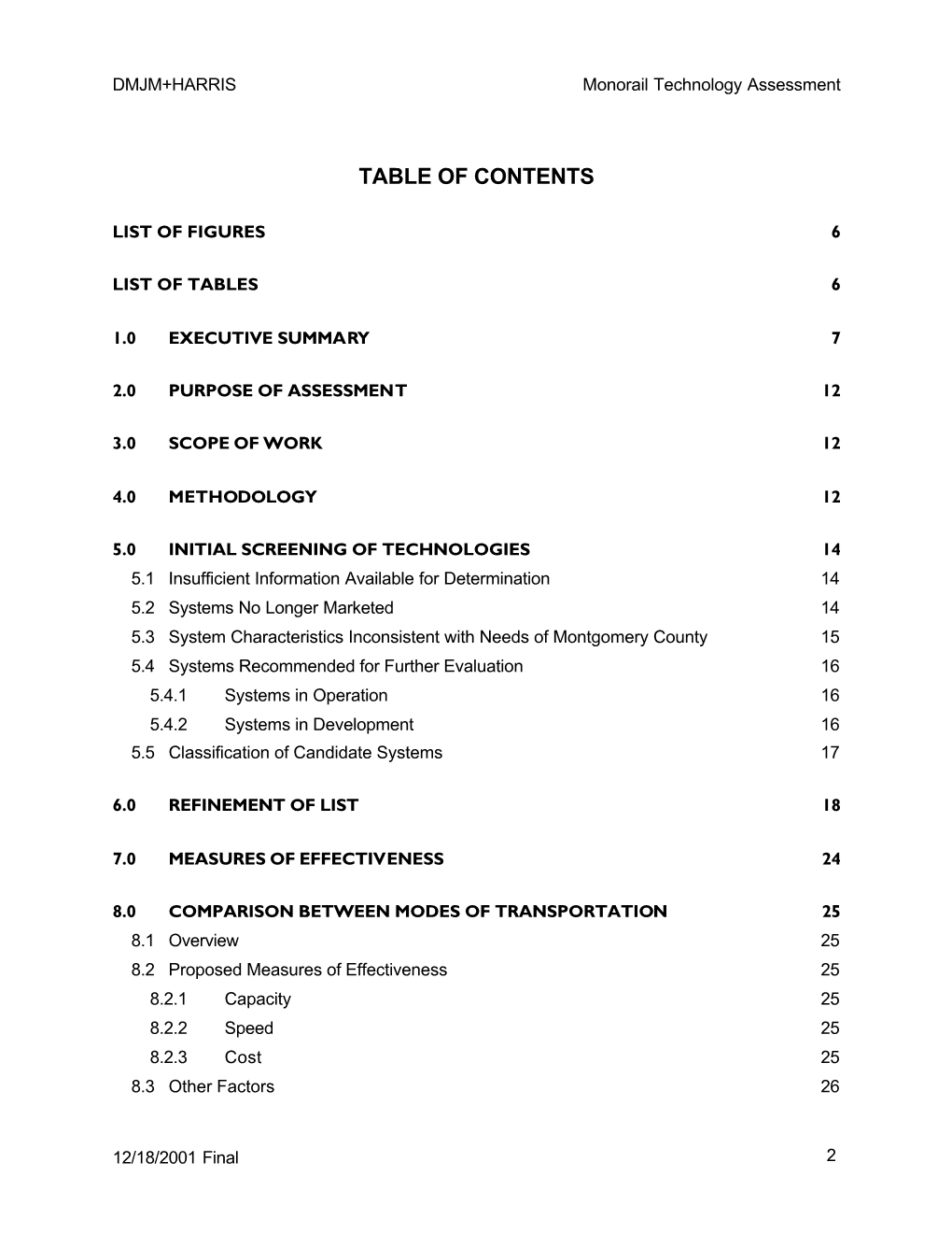 Table of Contents