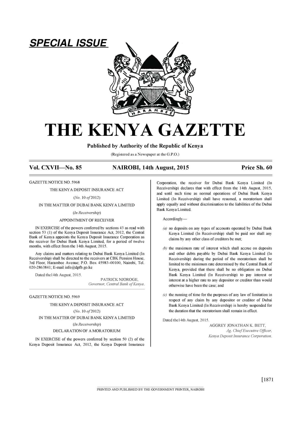 The Kenya Gazette