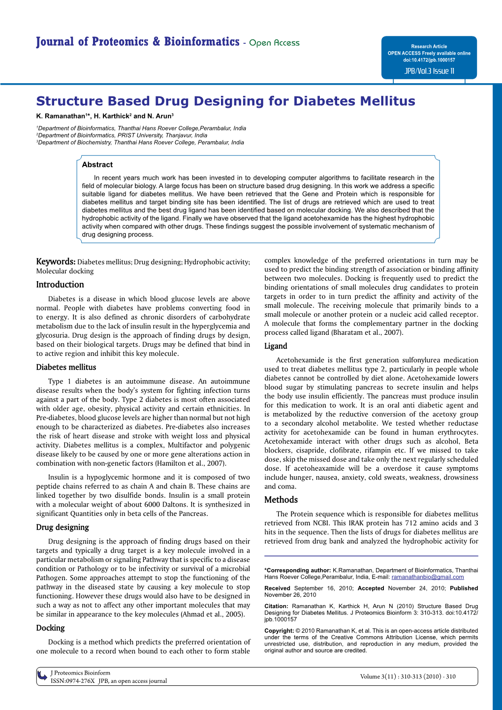 Structure Based Drug Designing for Diabetes Mellitus K