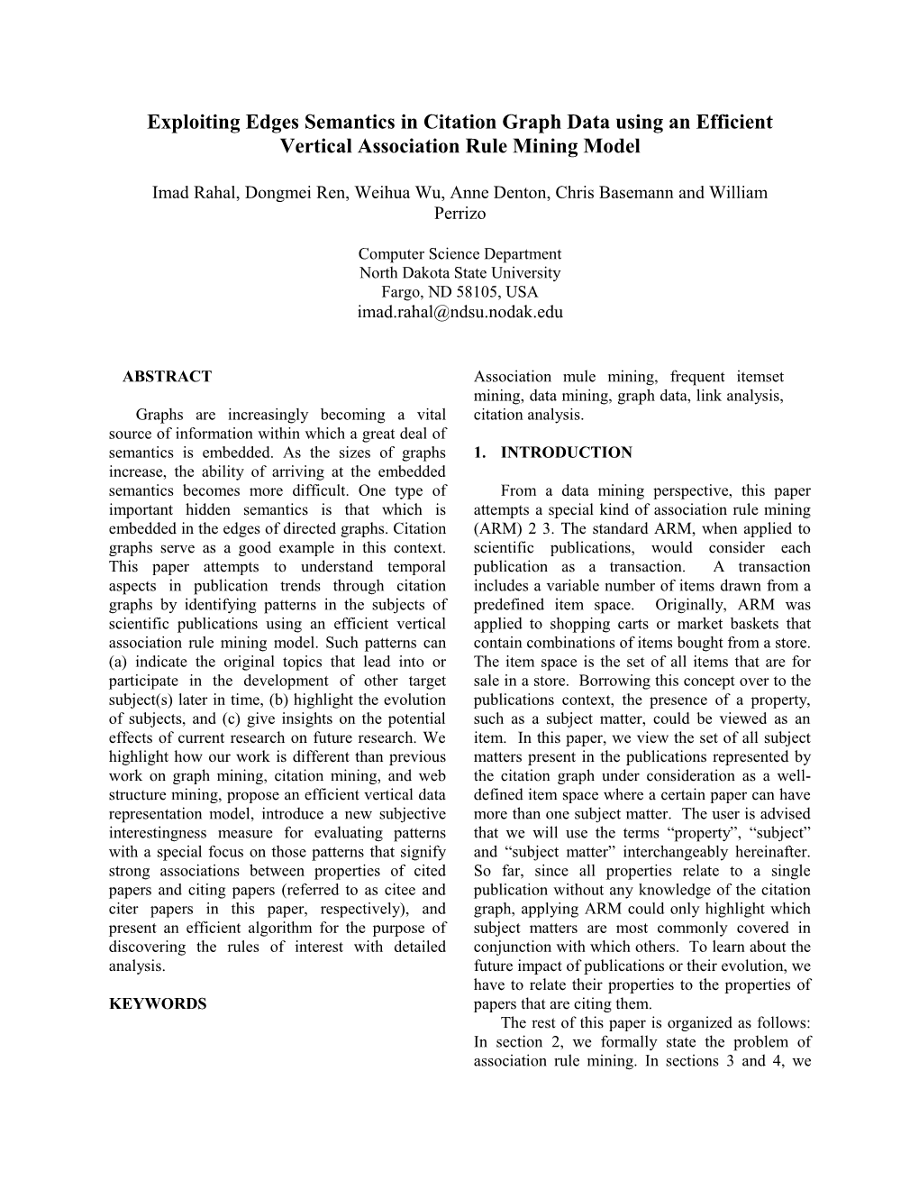 Exploiting Edges Semantics in Citation Graph Data Using an Efficient Vertical Association