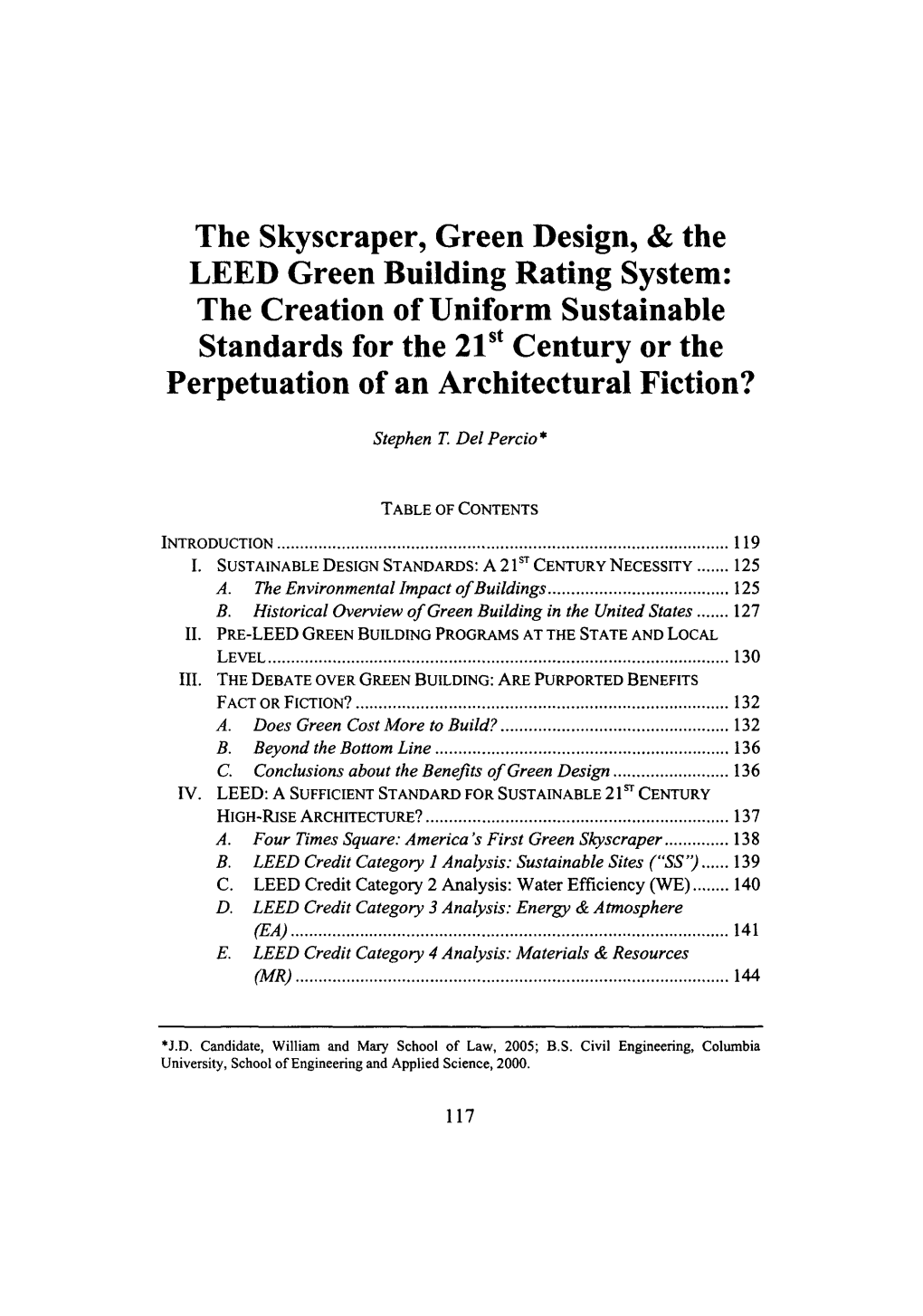 Skyscraper, Green Design, & the LEED Green Building Rating