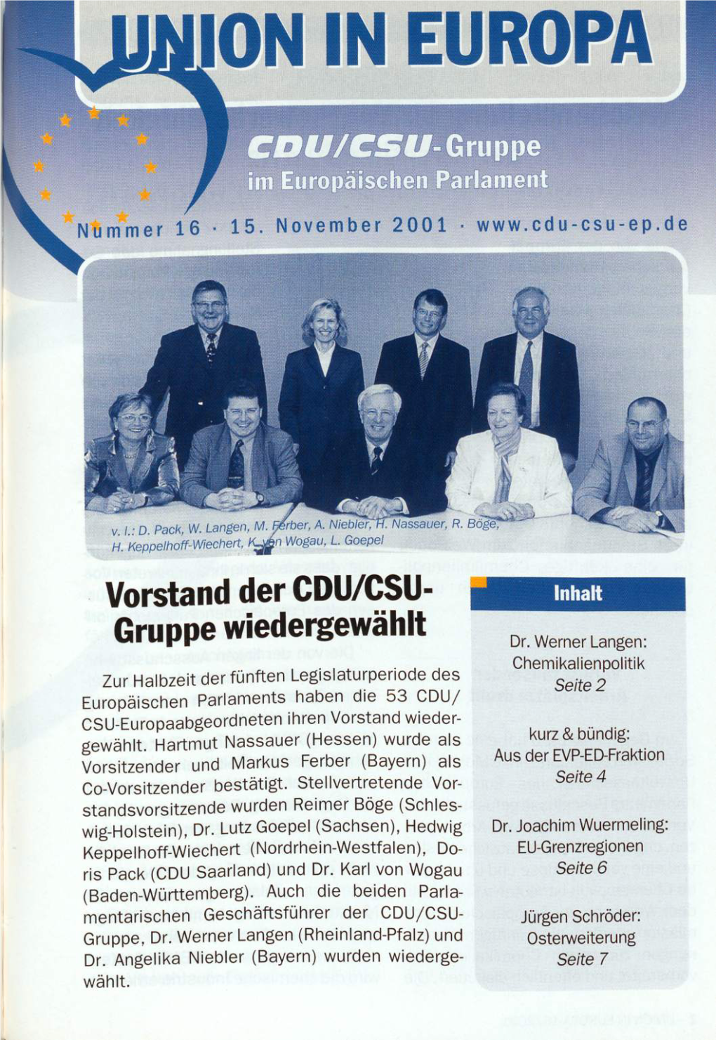 UID 2001 Nr. 36 Beilage: Union in Europa Nr. 16, Union in Deutschland