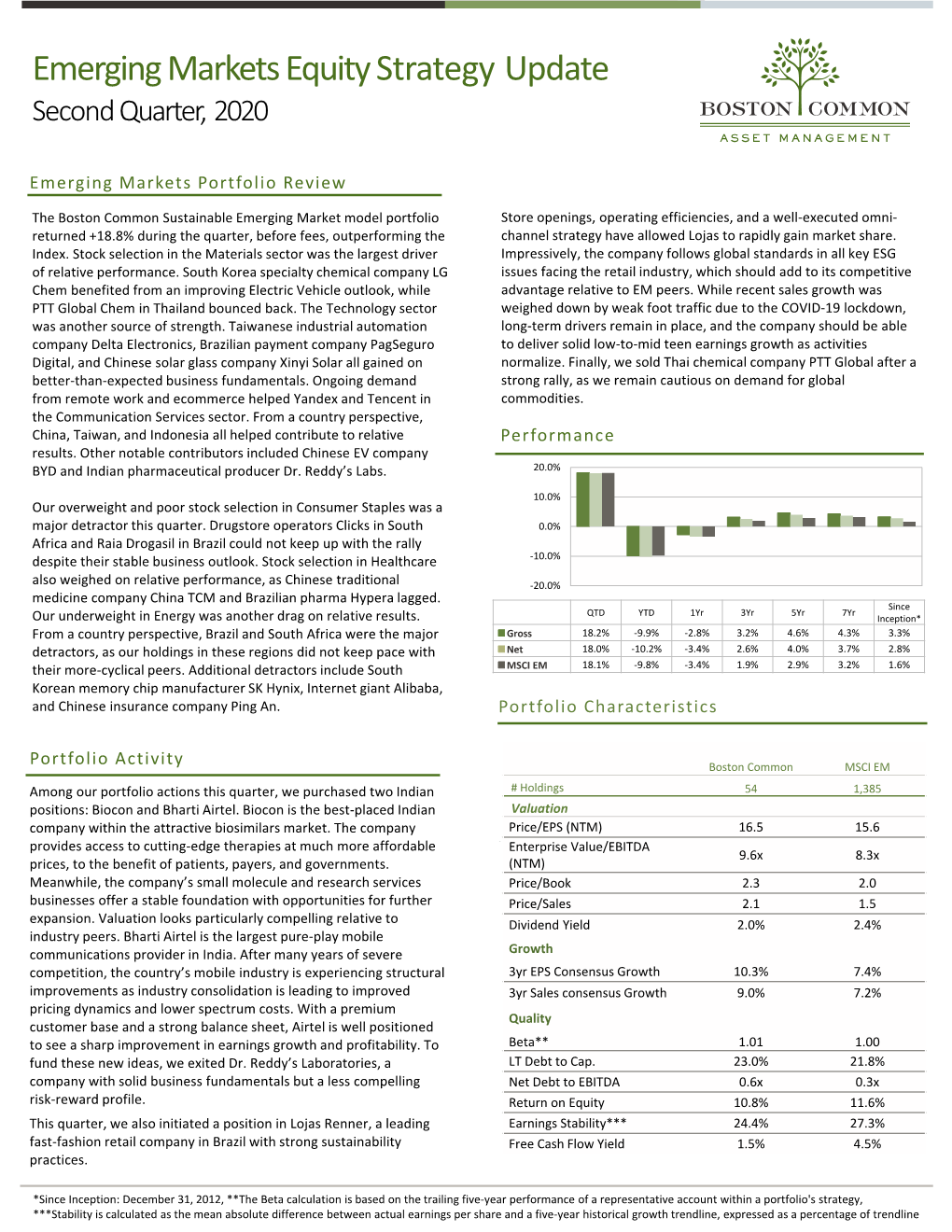 Emerging Markets Equity Strategy Update Second Quarter, 2020