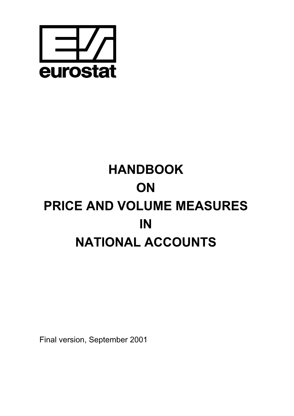 Handbook on Price and Volume Measures in National Accounts