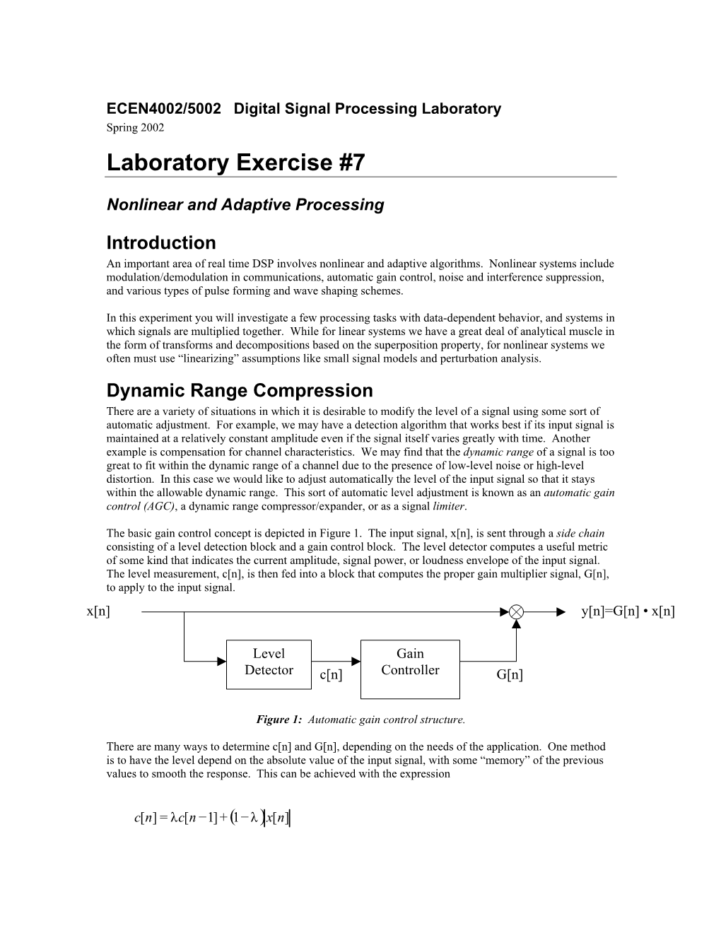 Laboratory Exercise #7