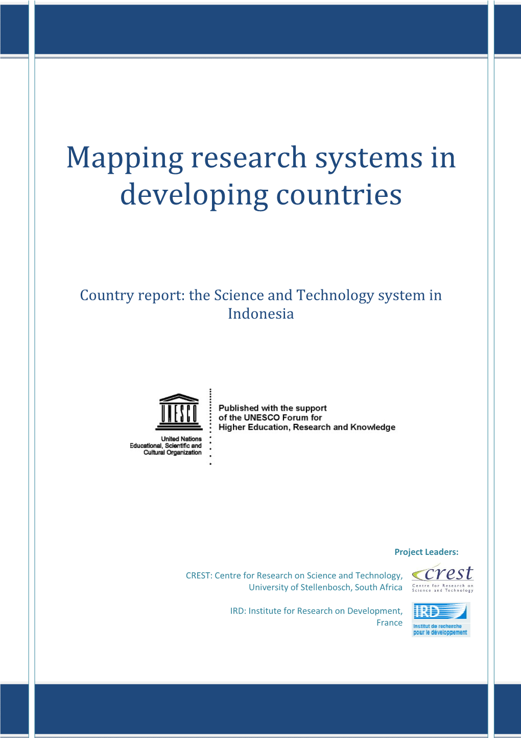 Mapping Research Systems in Developing Countries