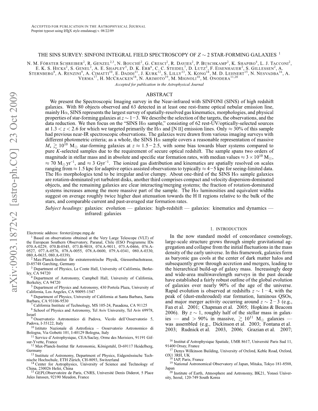 Arxiv:0903.1872V2 [Astro-Ph.CO] 23 Oct 2009