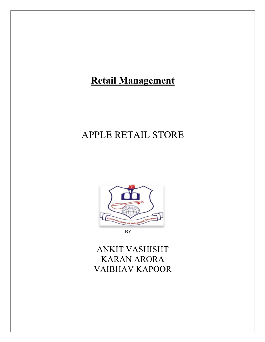Retail Management APPLE RETAIL STORE