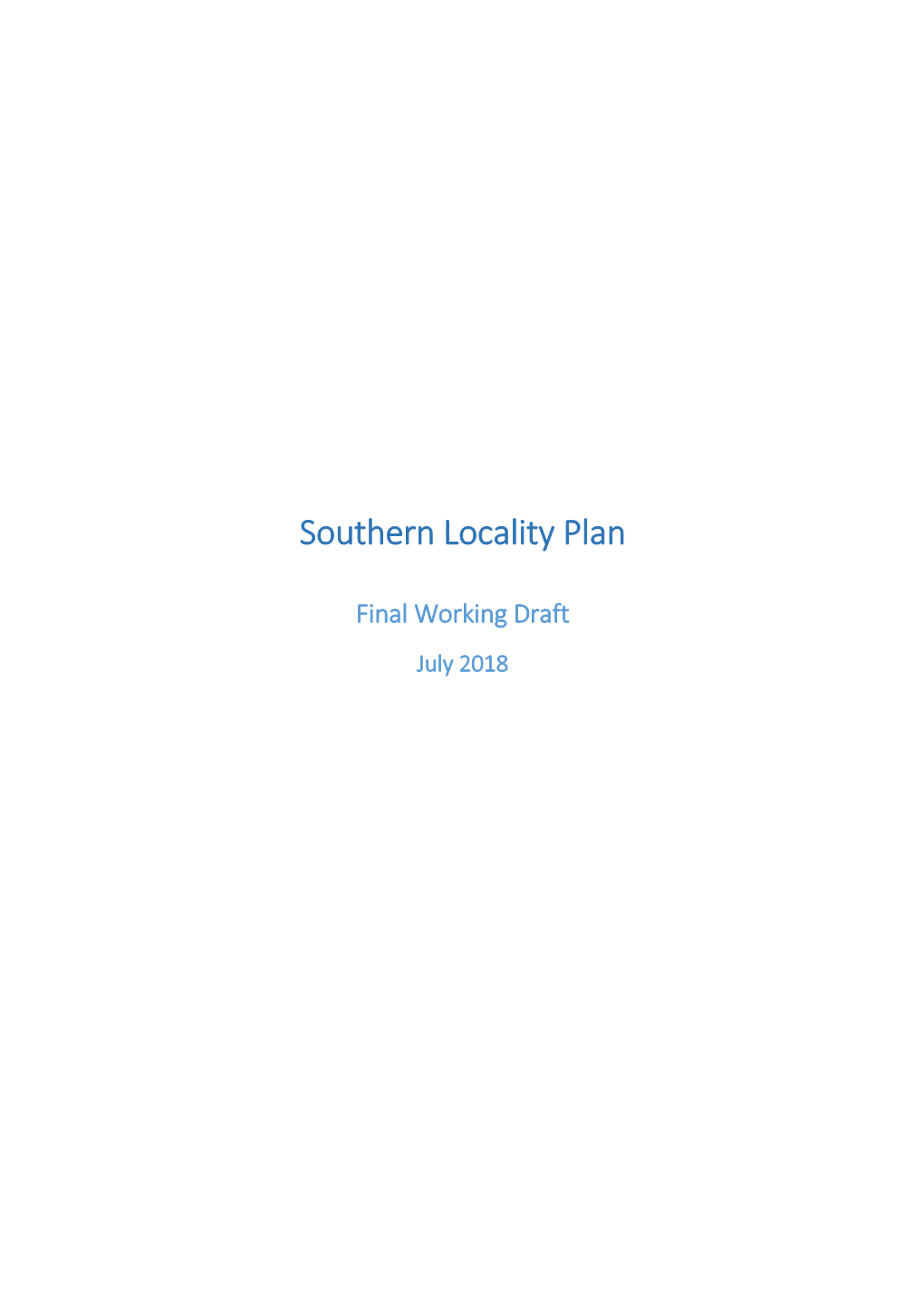 Southern Locality Plan