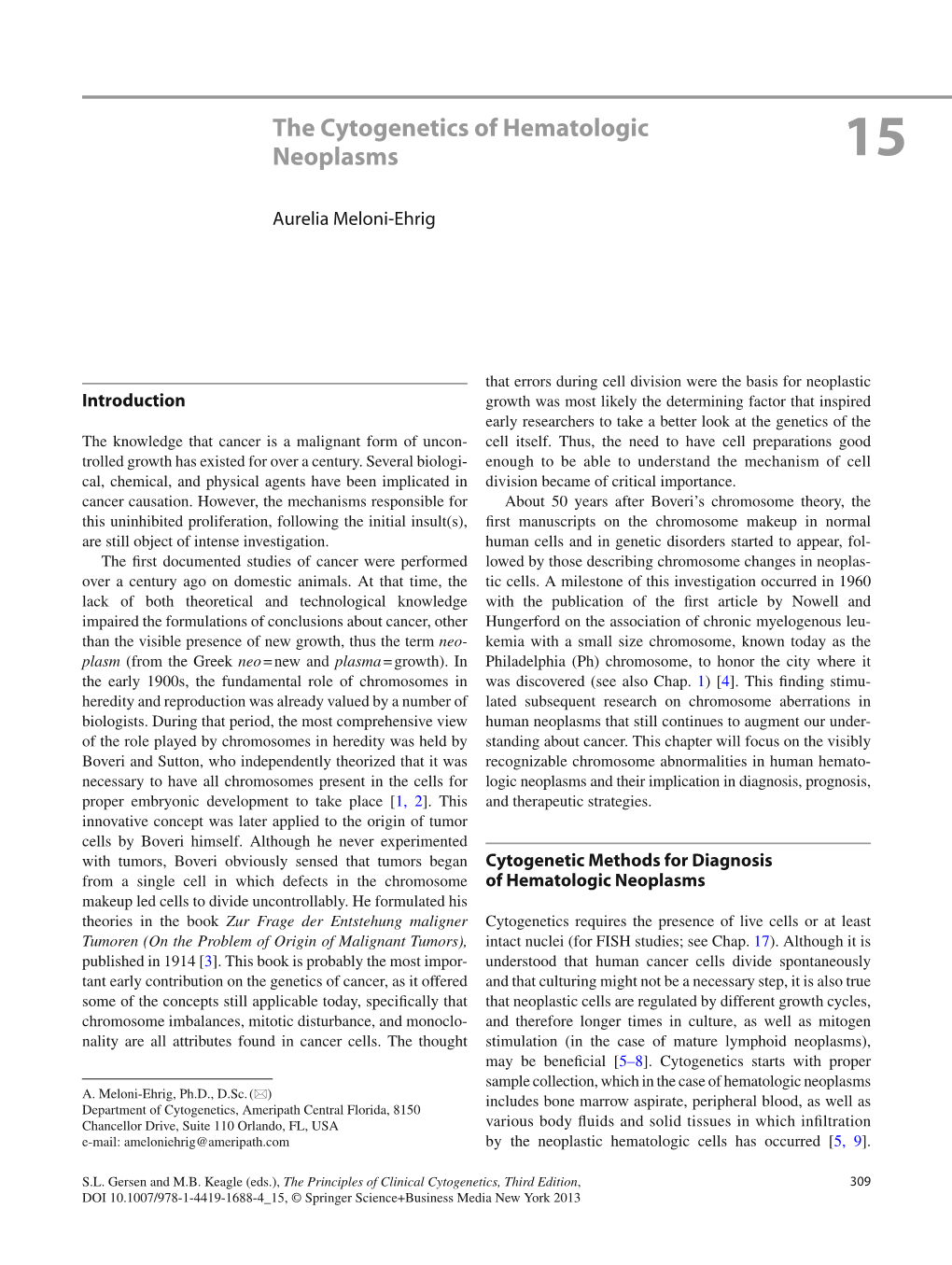 The Cytogenetics of Hematologic Neoplasms 1 5