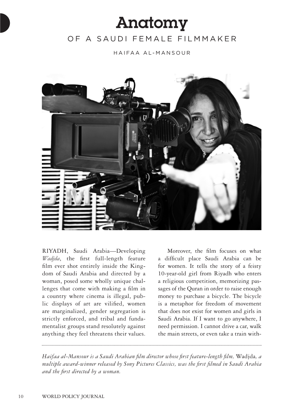 Anatomy of a SAUDI FEMALE FILMMAKER