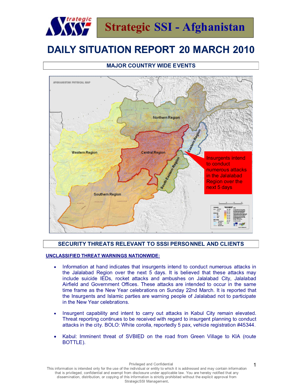 Strategic SSI - Afghanistan