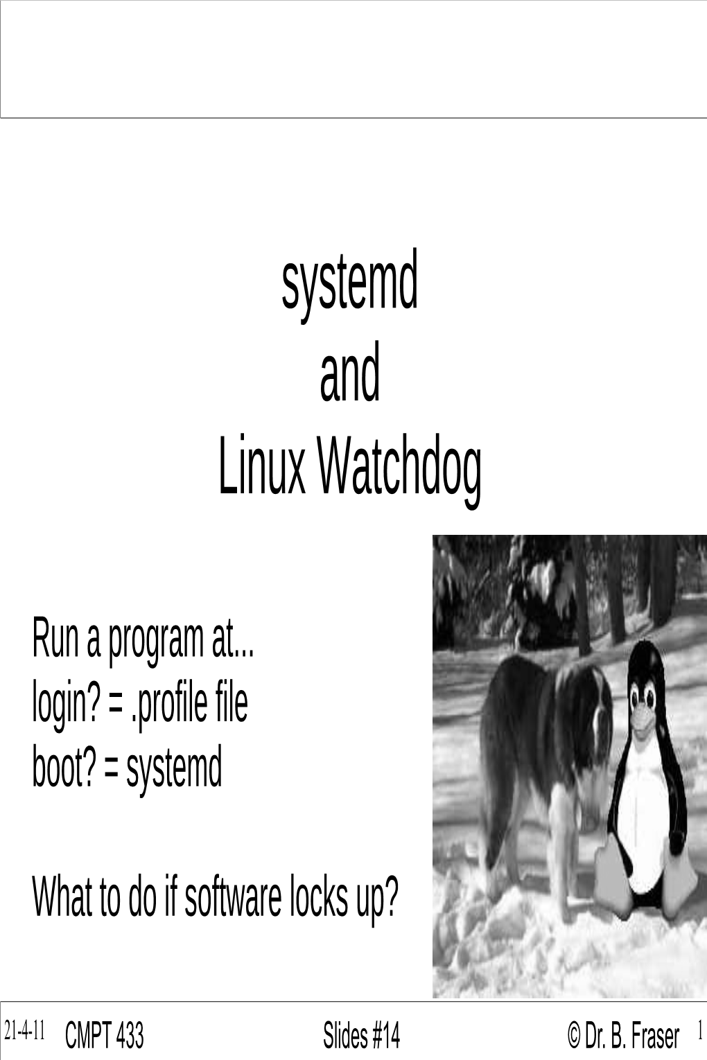 Systemd and Linux Watchdog