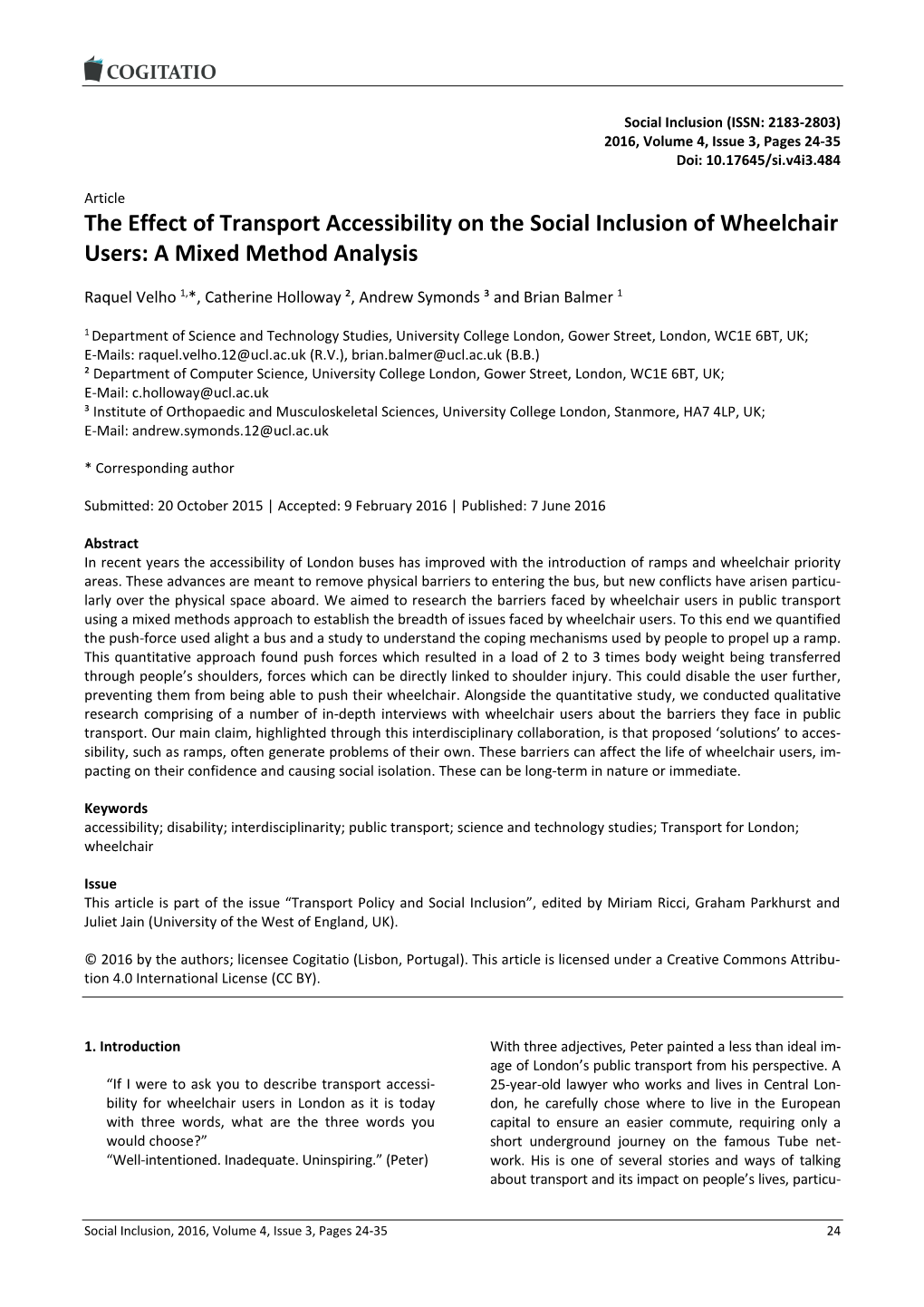 The Effect of Transport Accessibility on the Social Inclusion of Wheelchair Users: a Mixed Method Analysis