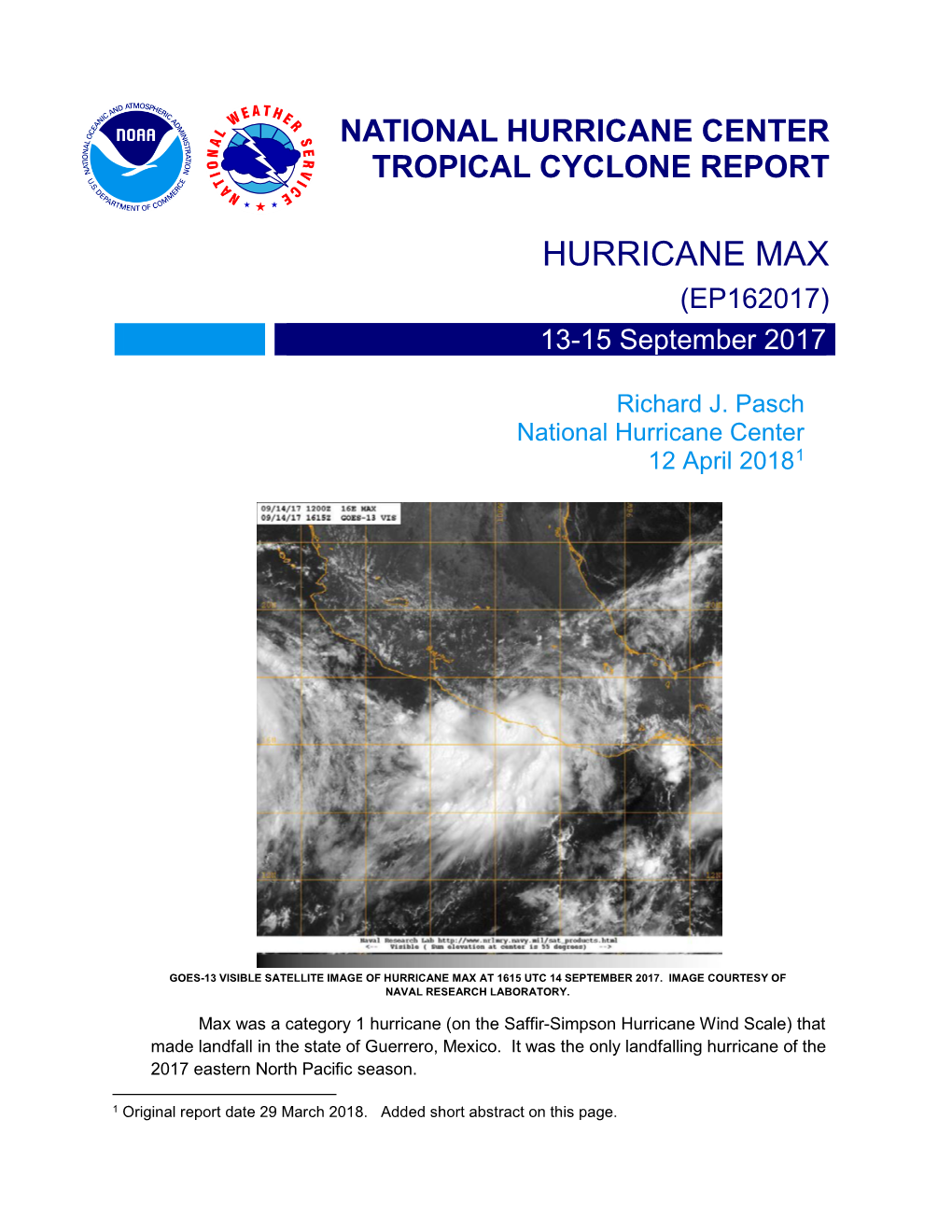 Hurricane Center Tropical Cyclone Report