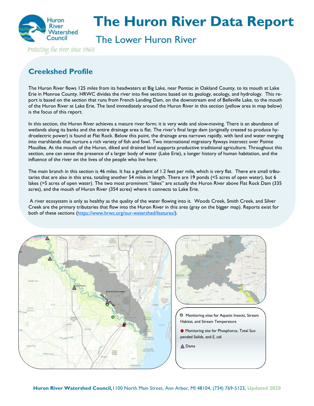 Lower Huron River Watershed Report