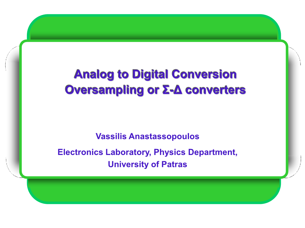 Basics on Digital Signal Processing