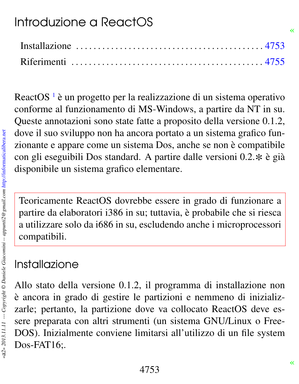 Introduzione a Reactos « Installazione