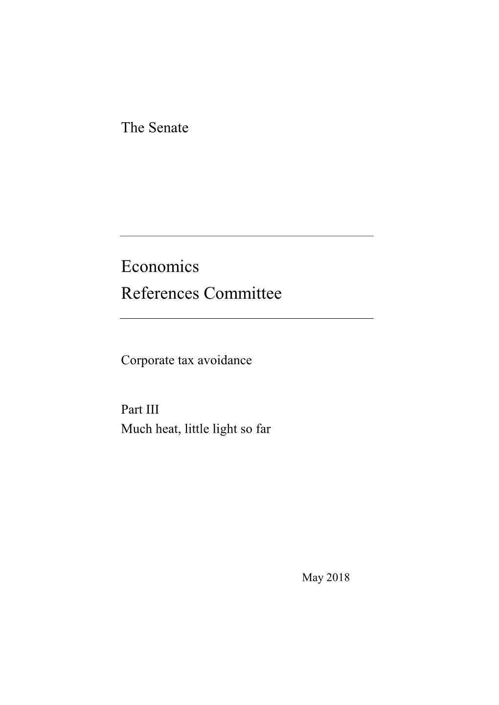 Economics References Committee