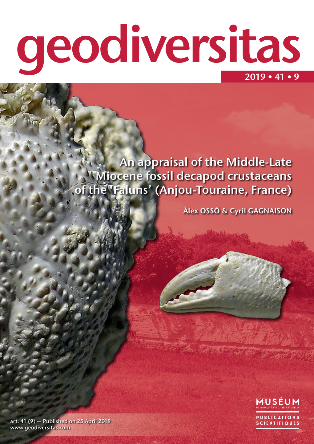 Geodiversitas 2019 ● 41 ● 9 Directeur De La Publication : Bruno David, Président Du Muséum National D’Histoire Naturelle