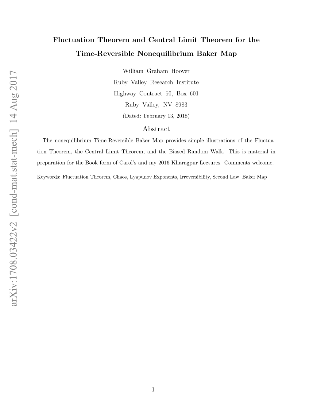 Arxiv:1708.03422V2 [Cond-Mat.Stat-Mech]